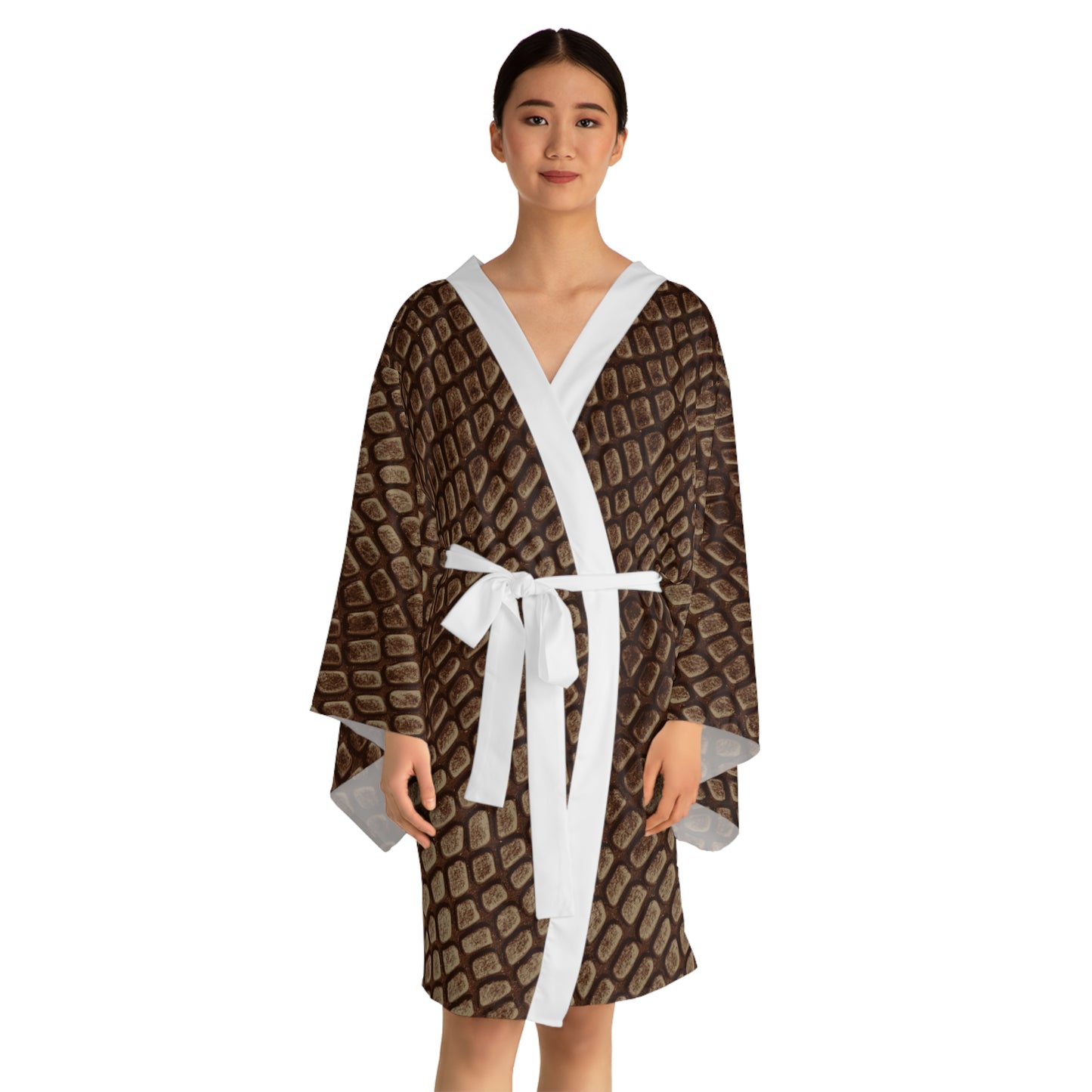 Mocha Crocodile Kimono Robe
