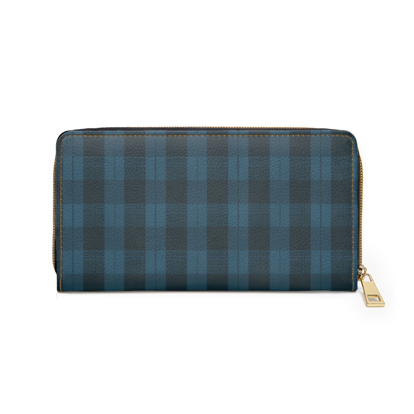 Teal Plaid Zipper Wallet for Women - Chic and Functional Clutch