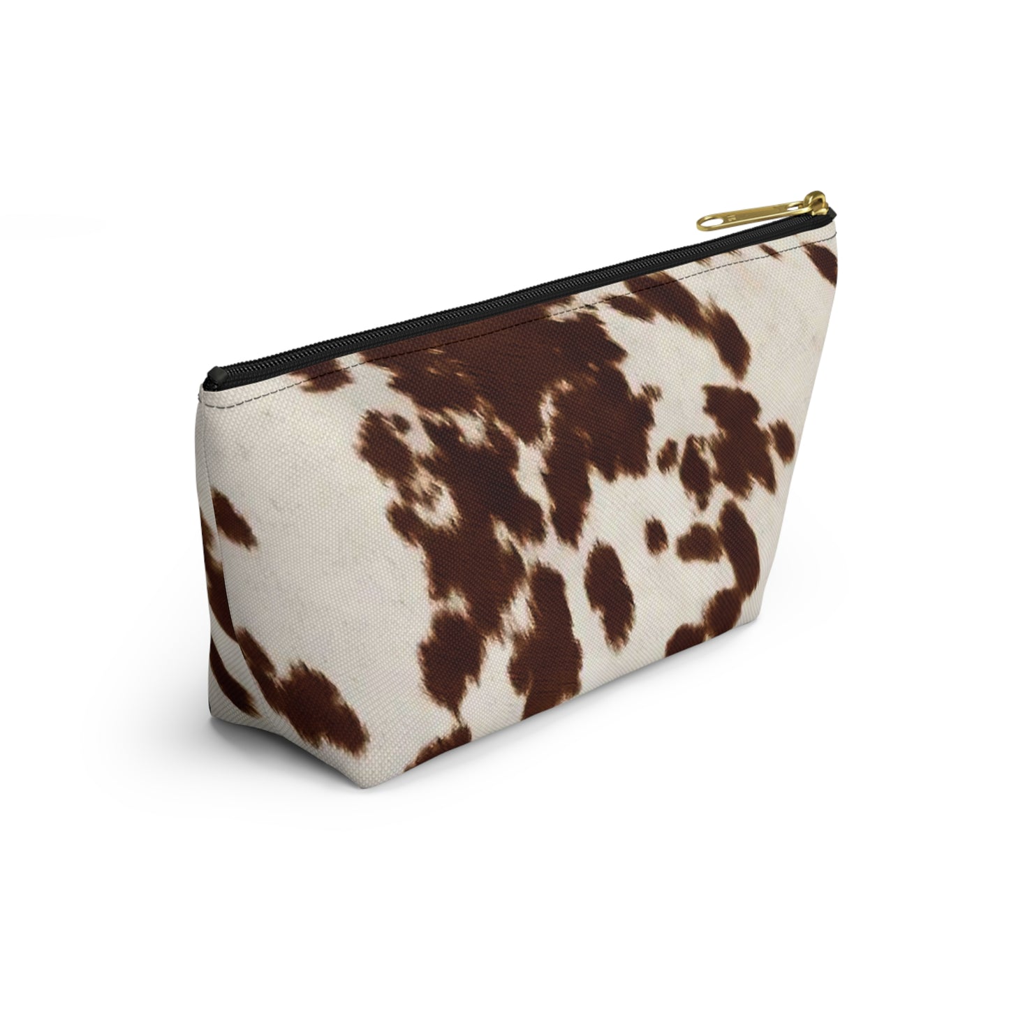 Brown Pony Skin Accessory Pouch w T-bottom