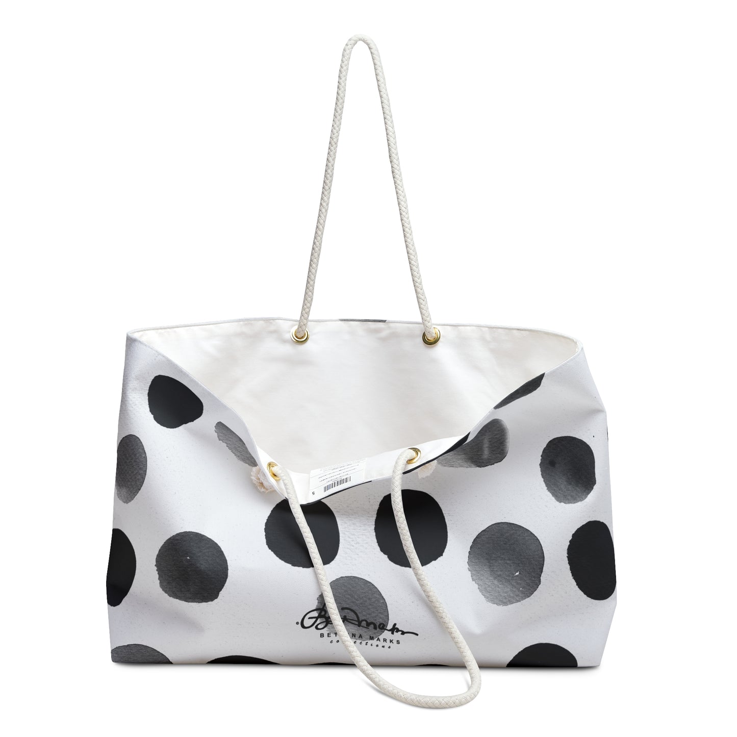 Charcoal Polka Dot Weekender Bag