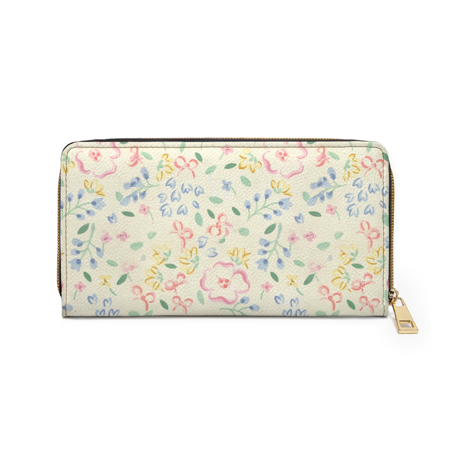 Yellow & Pink Pastel Floral Zipper Wallet