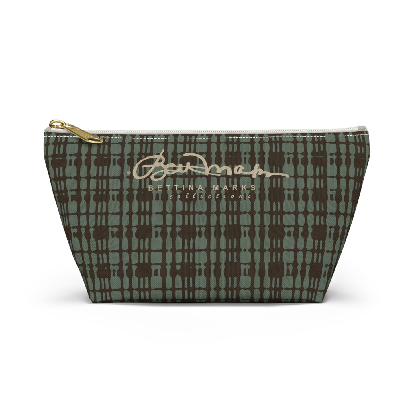 Mint Chocolate Plaid Accessory Pouch w T-bottom