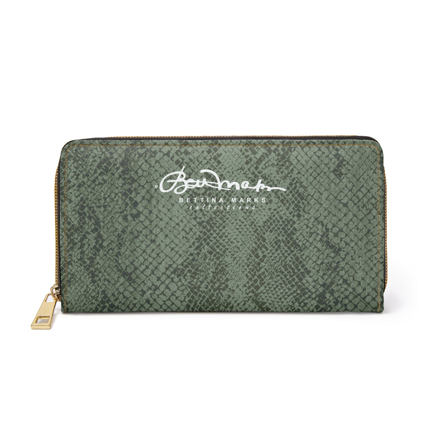 Sage Snake Skin Zipper Wallet for Women - Chic and Functional Clutch