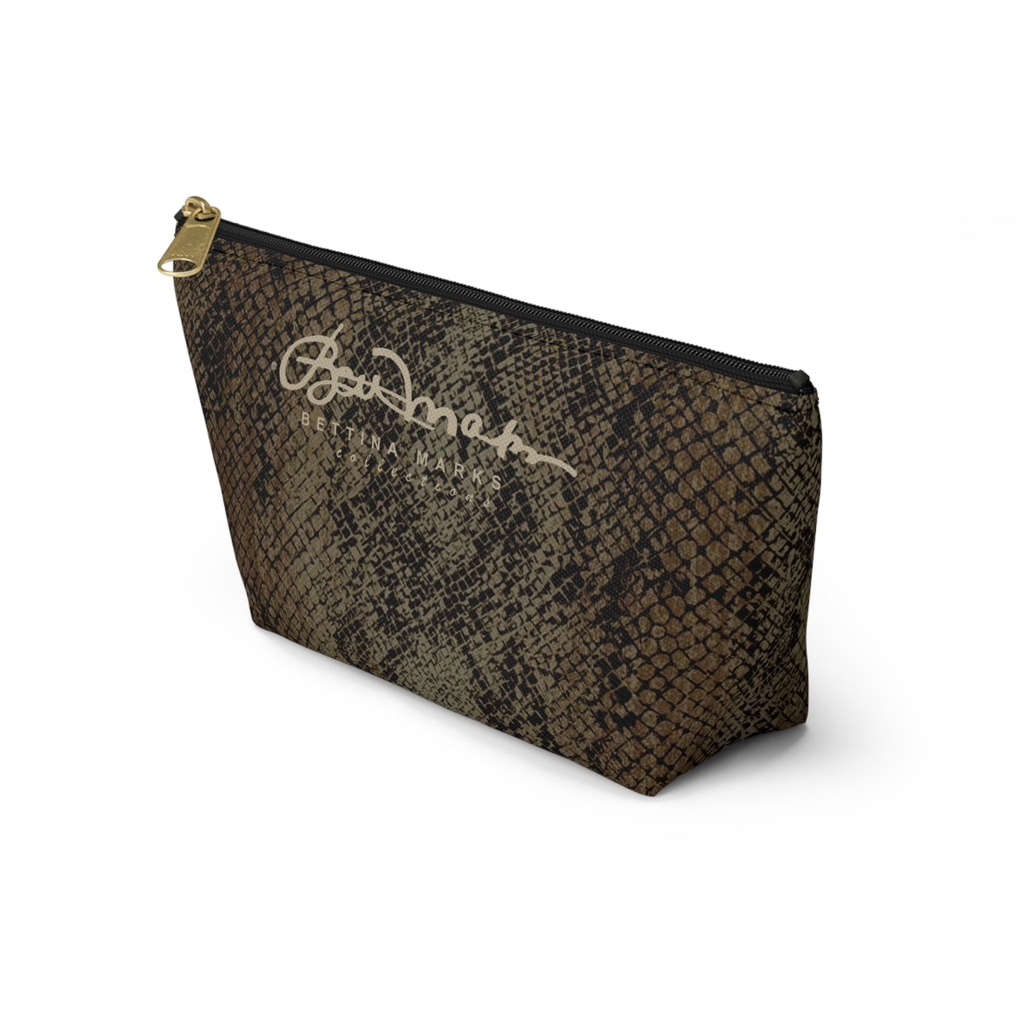 Deep Snake Skin Accessory Pouch w T-bottom