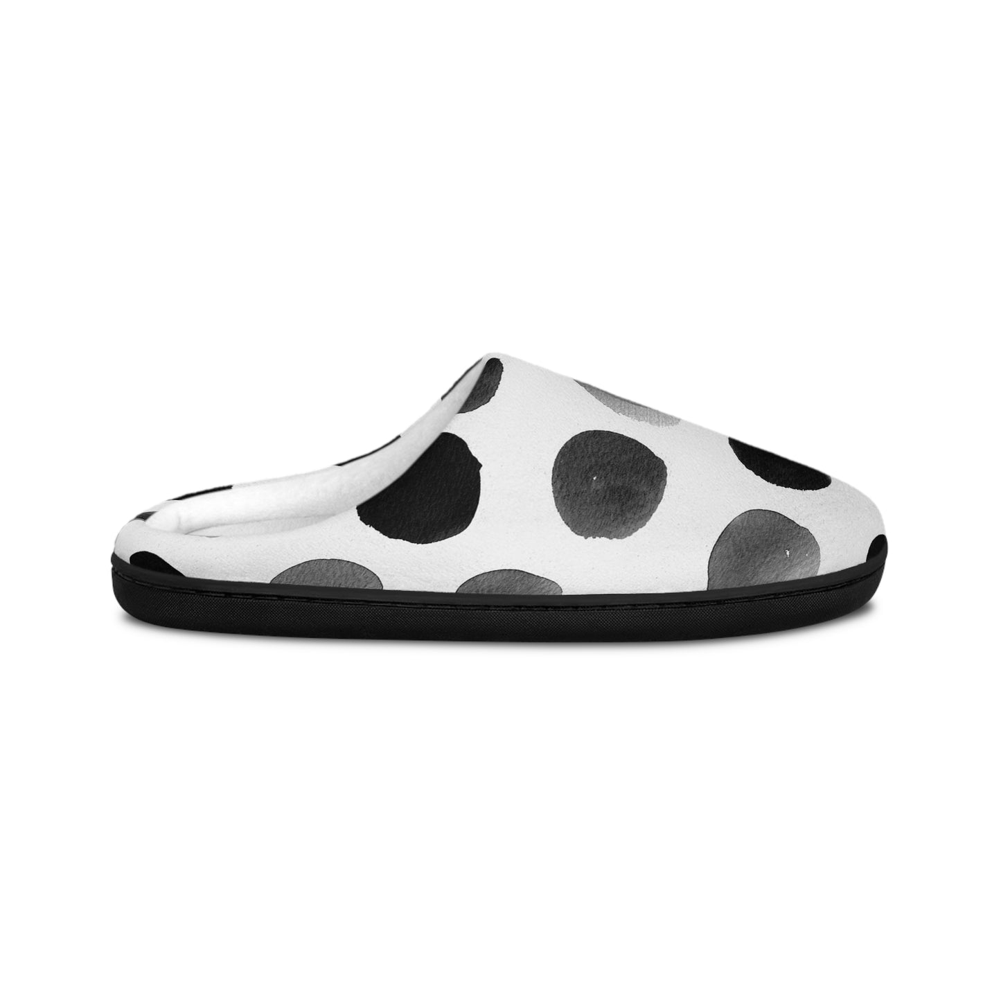 Charcoal Polka Dot Men's Indoor Slippers