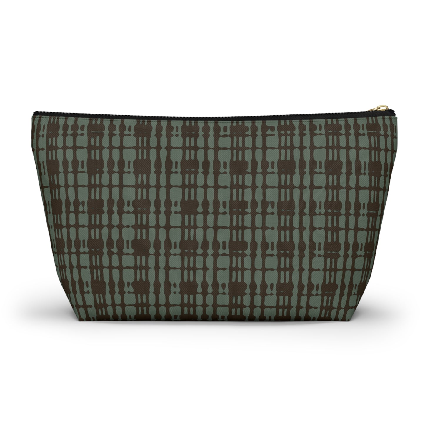 Mint Chocolate Plaid Accessory Pouch w T-bottom