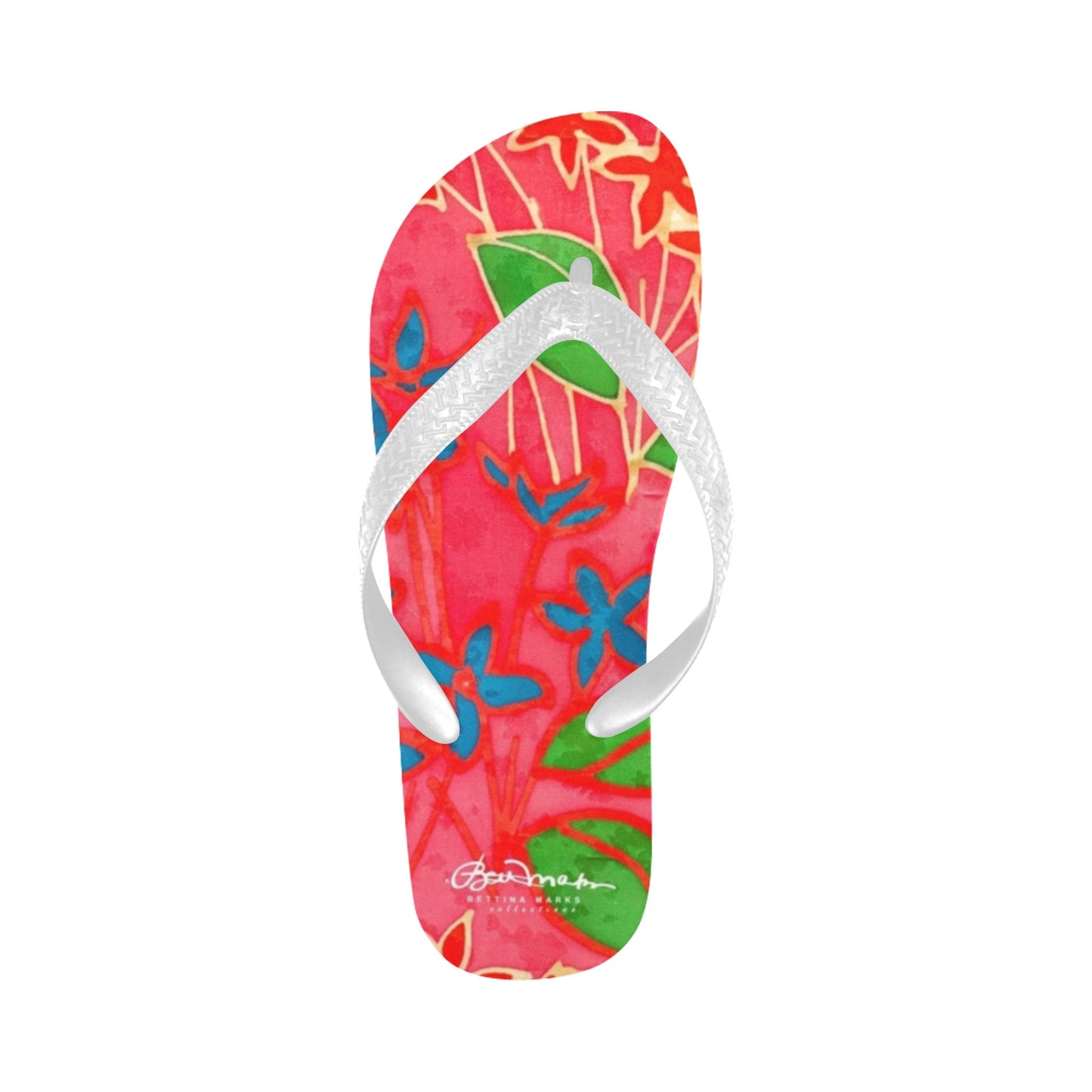 Hand Painted Tropical Leaves Flip Flops for Men/Women