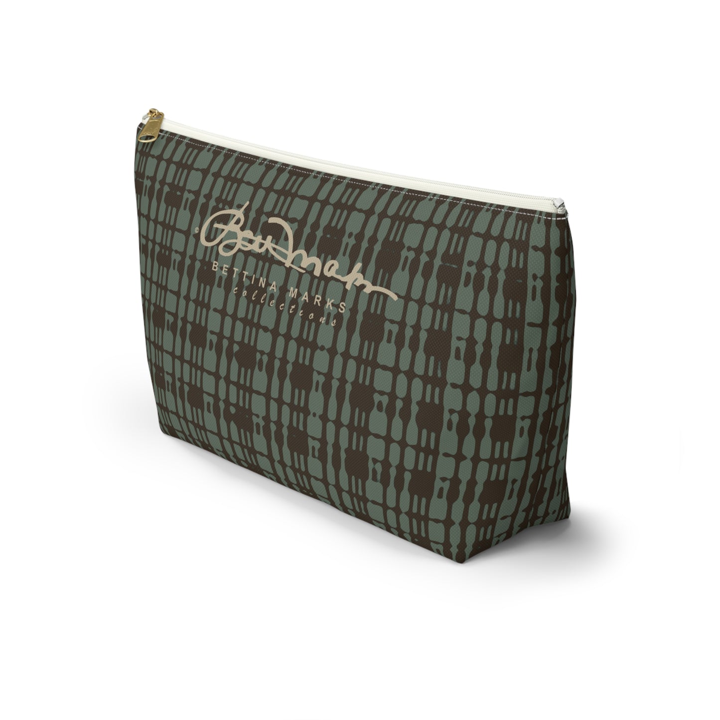 Mint Chocolate Plaid Accessory Pouch w T-bottom