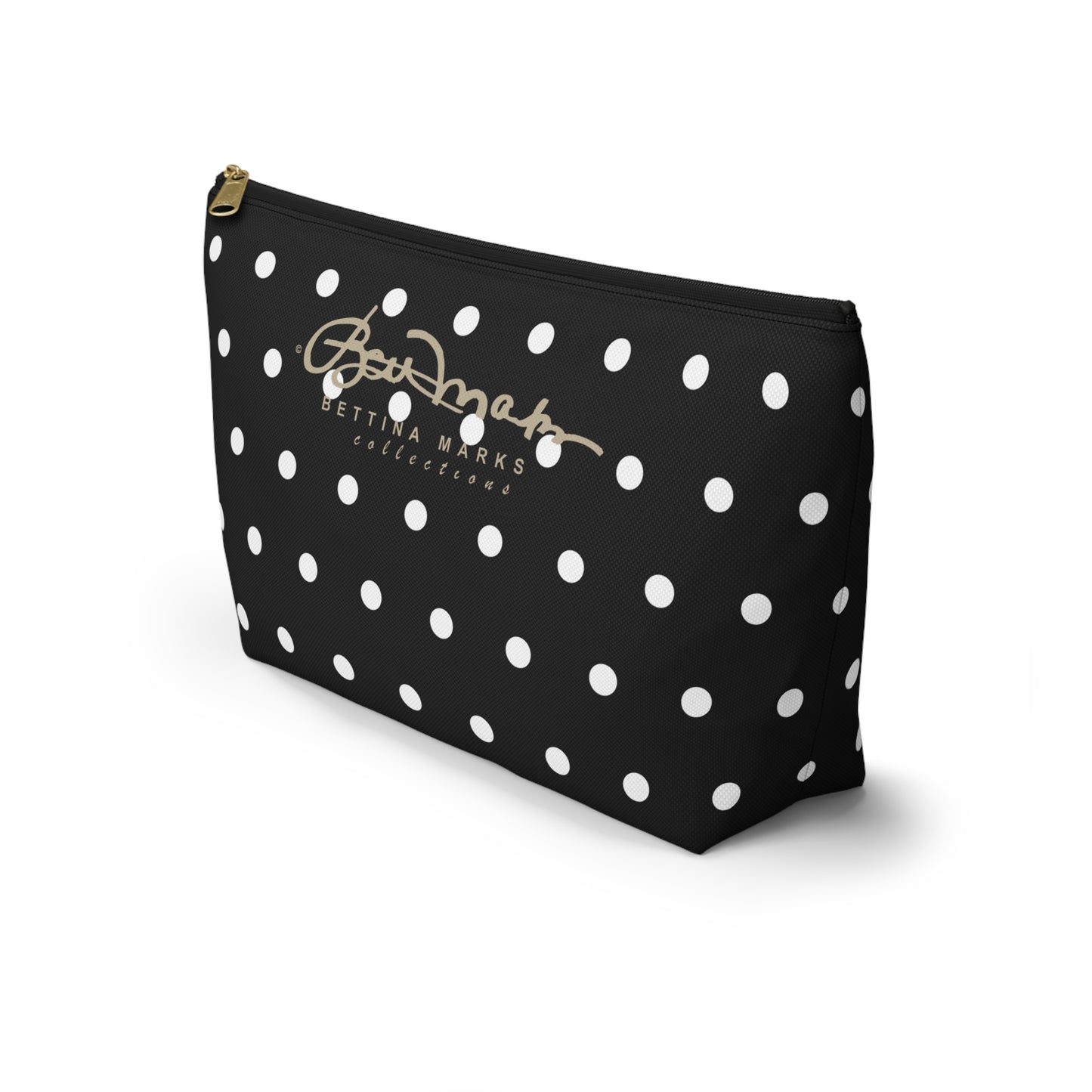 Midnight Polka Dot Accessory Pouch w T-bottom