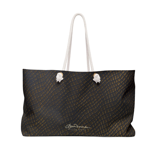 Bronze Crocodile Weekender Bag