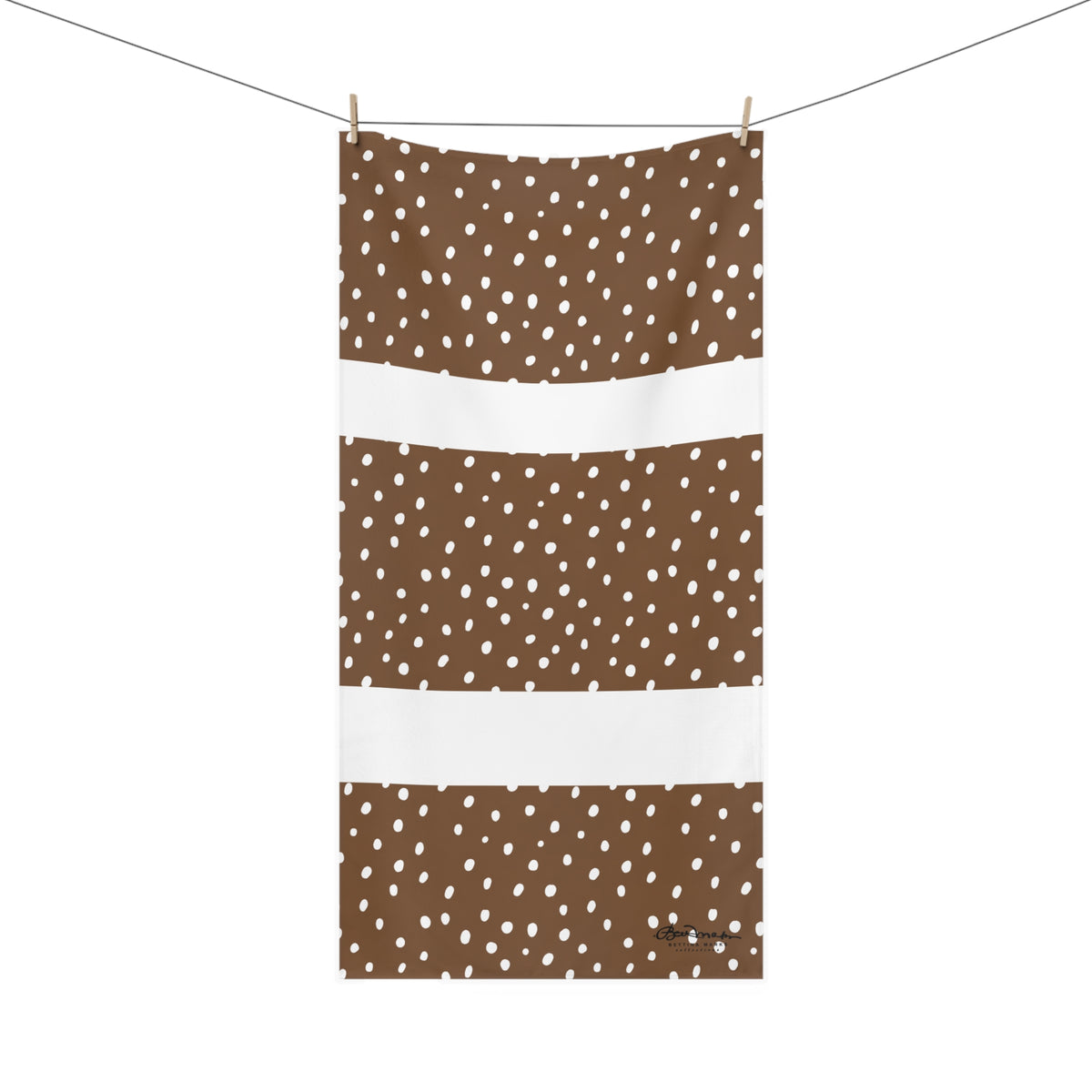Brown Dalmatian Spots Bath Towel