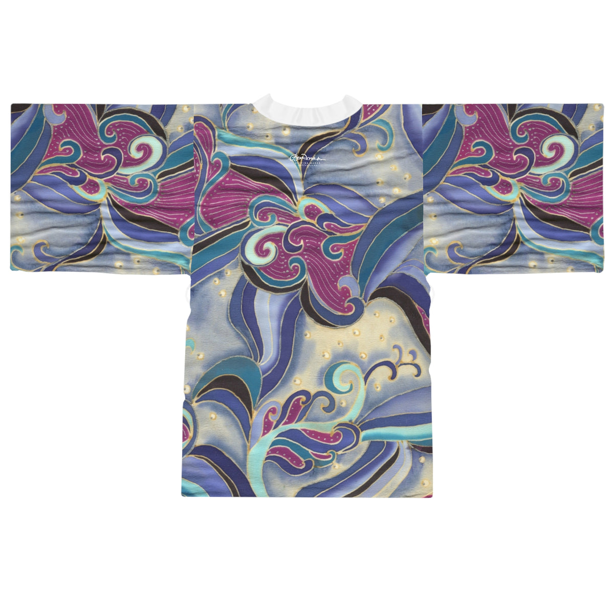 Blue Floral Swirls Robe
