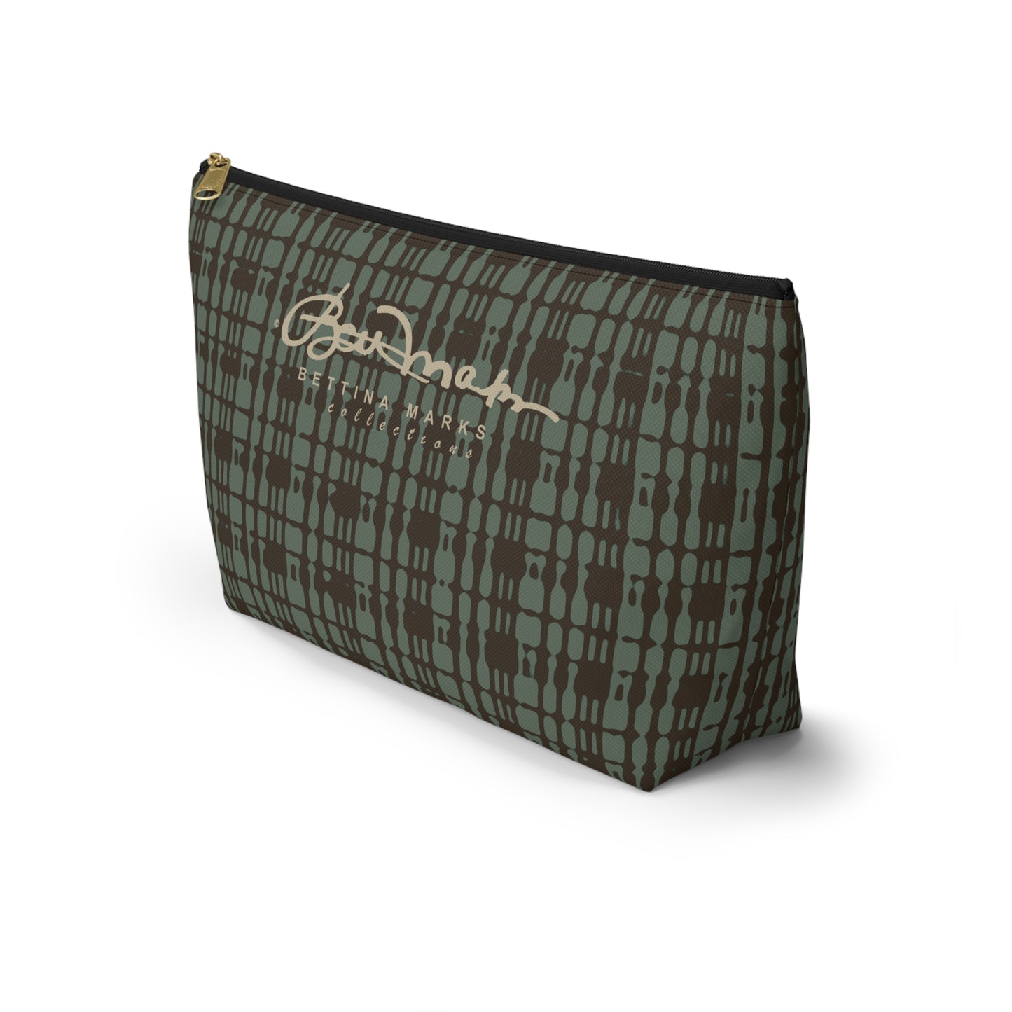 Mint Chocolate Plaid Accessory Pouch w T-bottom