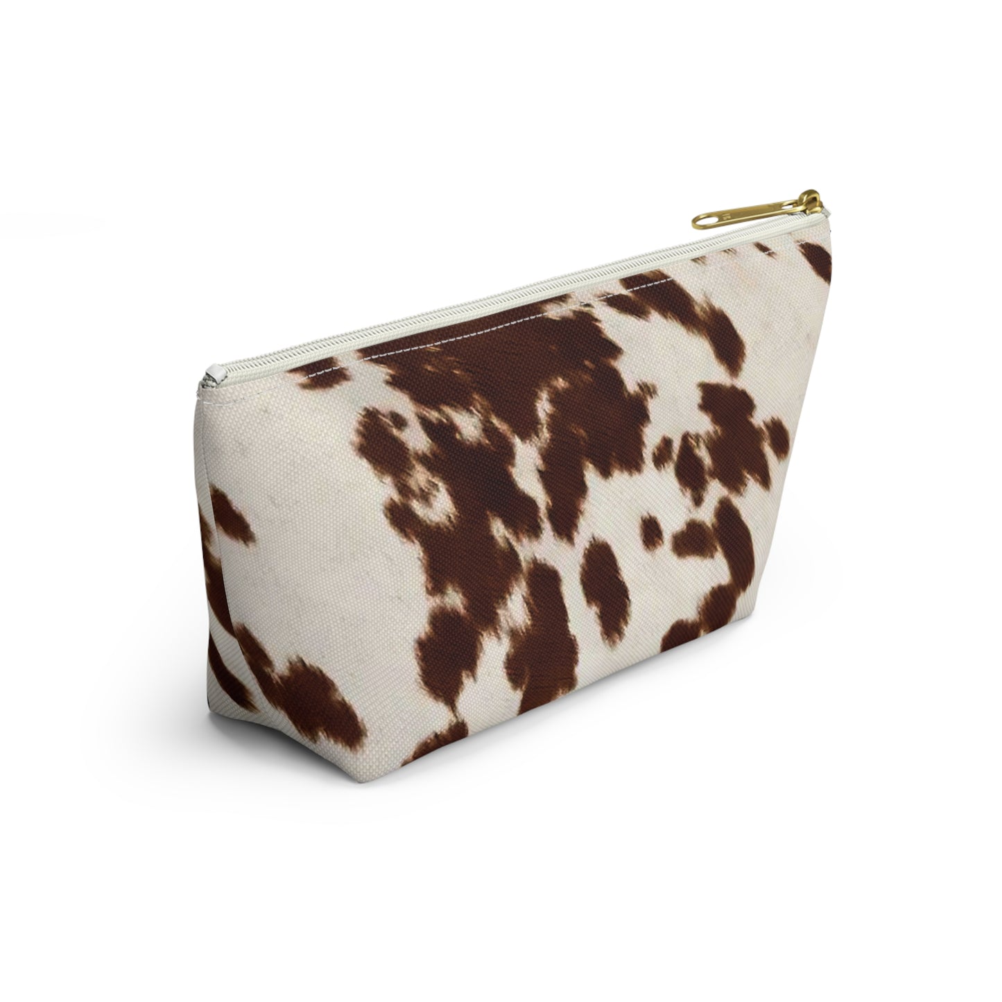 Brown Pony Skin Accessory Pouch w T-bottom