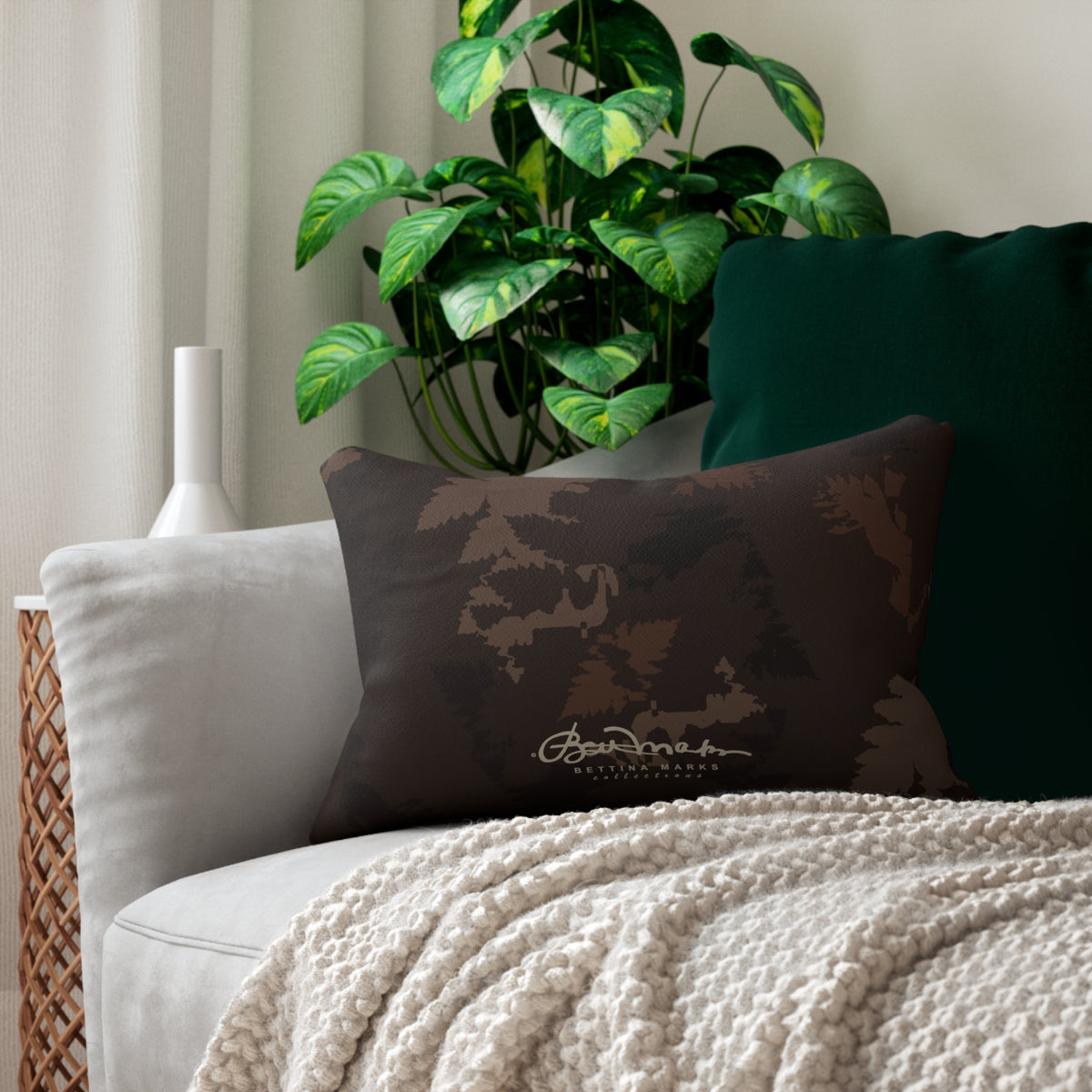 Dark Chocolate Abstract Forest Pillow