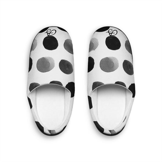 Charcoal Polka Dot Men's Indoor Slippers