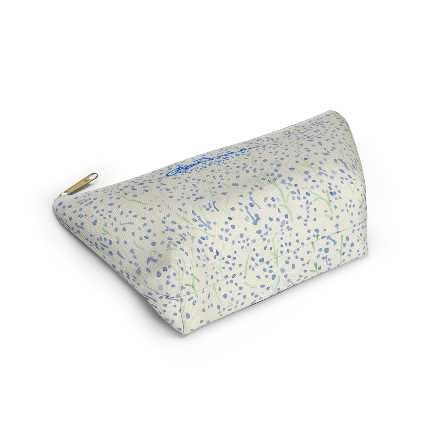 Watercolor Blue Floral Accessory Pouch