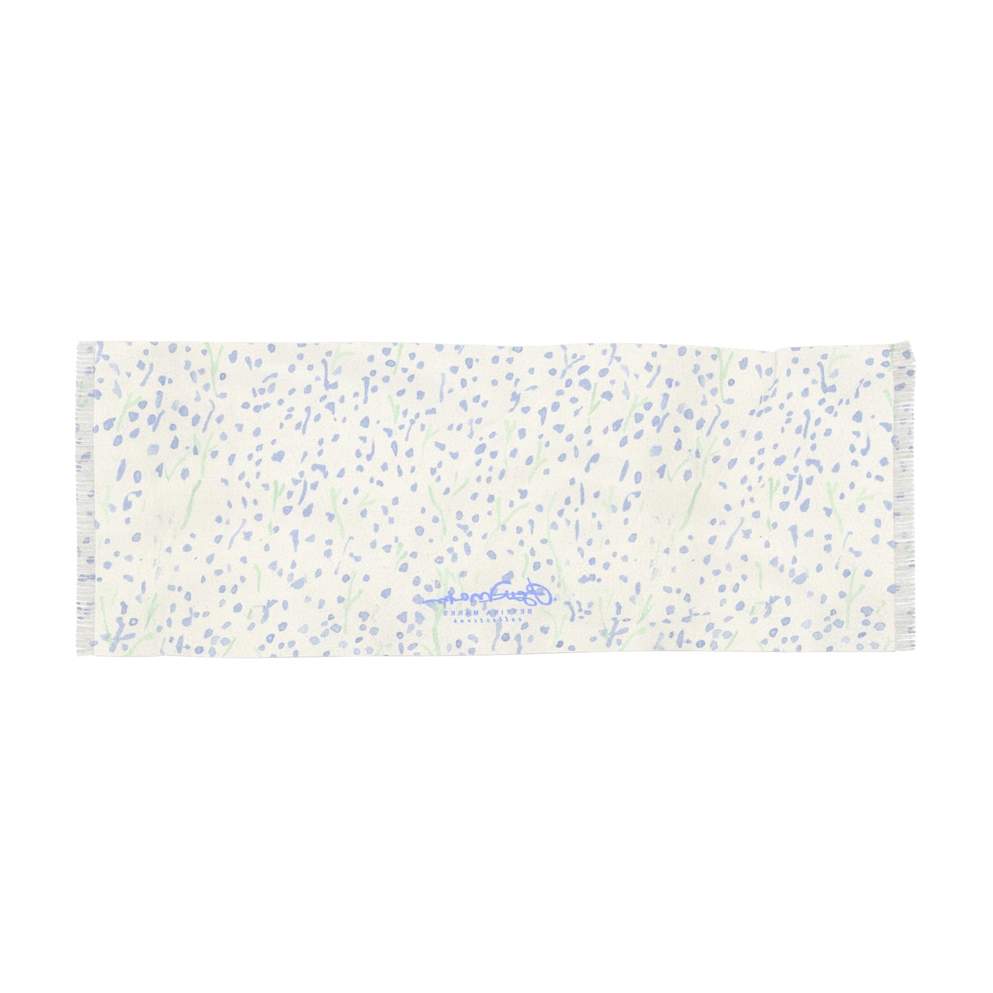 Tiny Blue Watercolor Floral Light Scarf