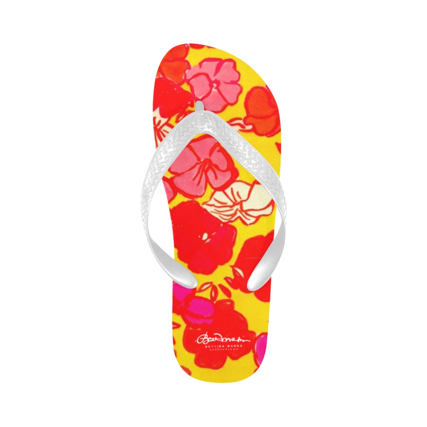 Sixties Floral Flip Flops for Men/Women