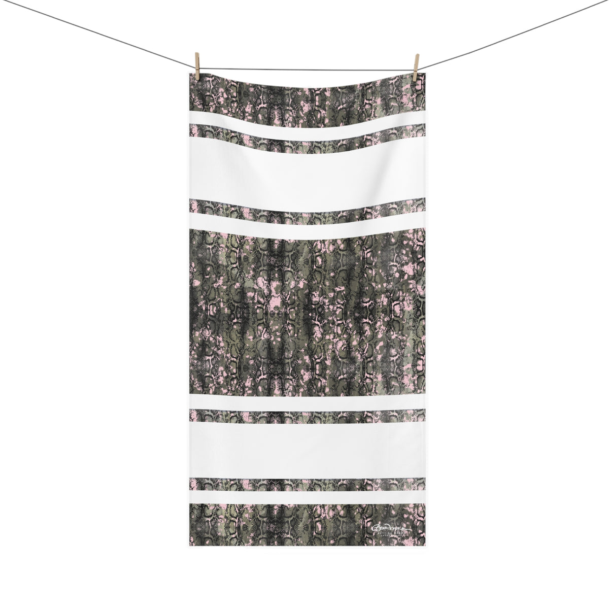 Pink Snake Skin Bath Towel