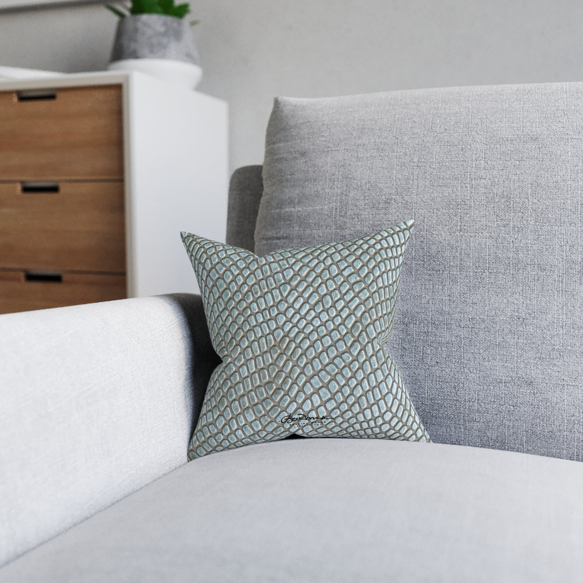 Faded Crocodile Square Pillow