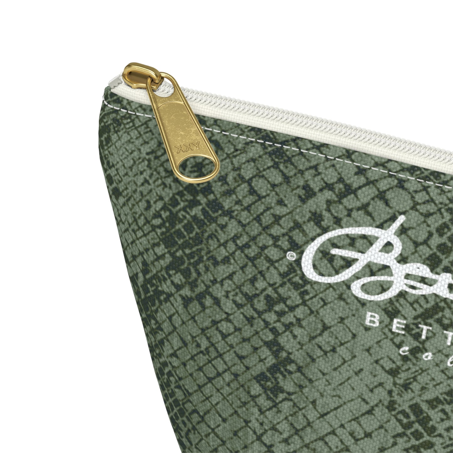Sage Snake Skin Accessory Pouch w T-bottom