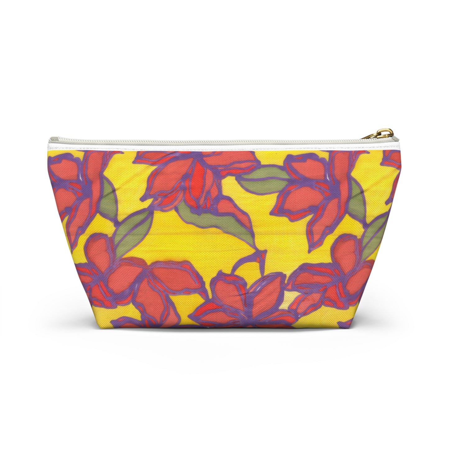 Blue & Orange Floral Accessory Pouch