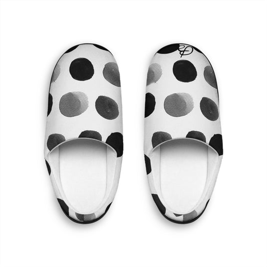 Charcoal Polka Dot Women's Indoor Slippers