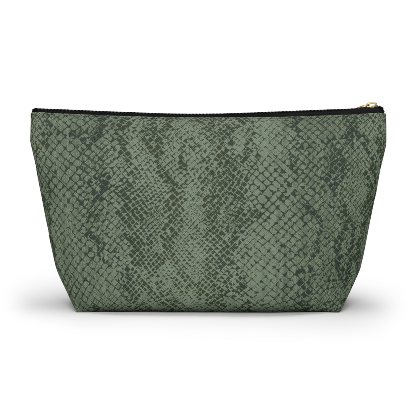 Sage Snake Skin Accessory Pouch w T-bottom