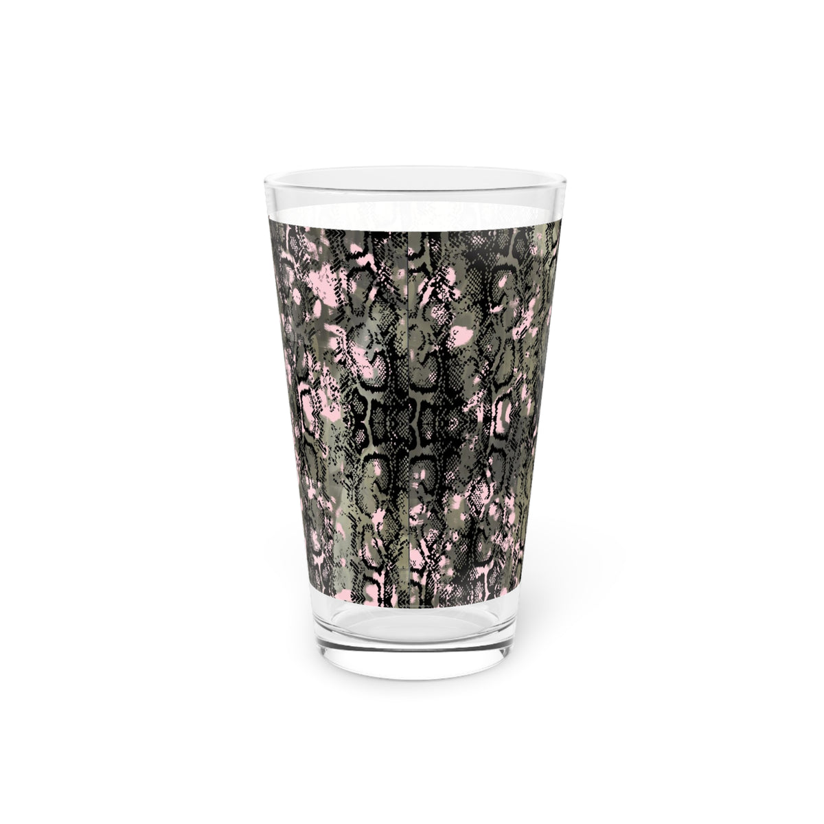 Pink Snake Skin Pint Glass