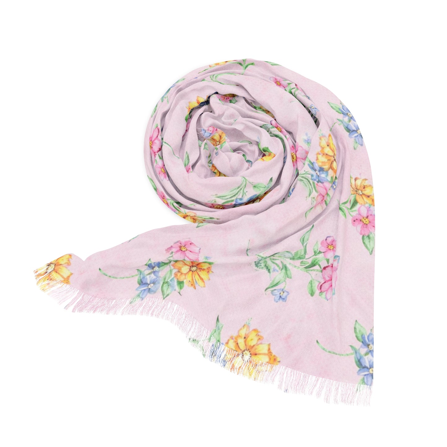 Multi Pink Flower Lightweight Scarf