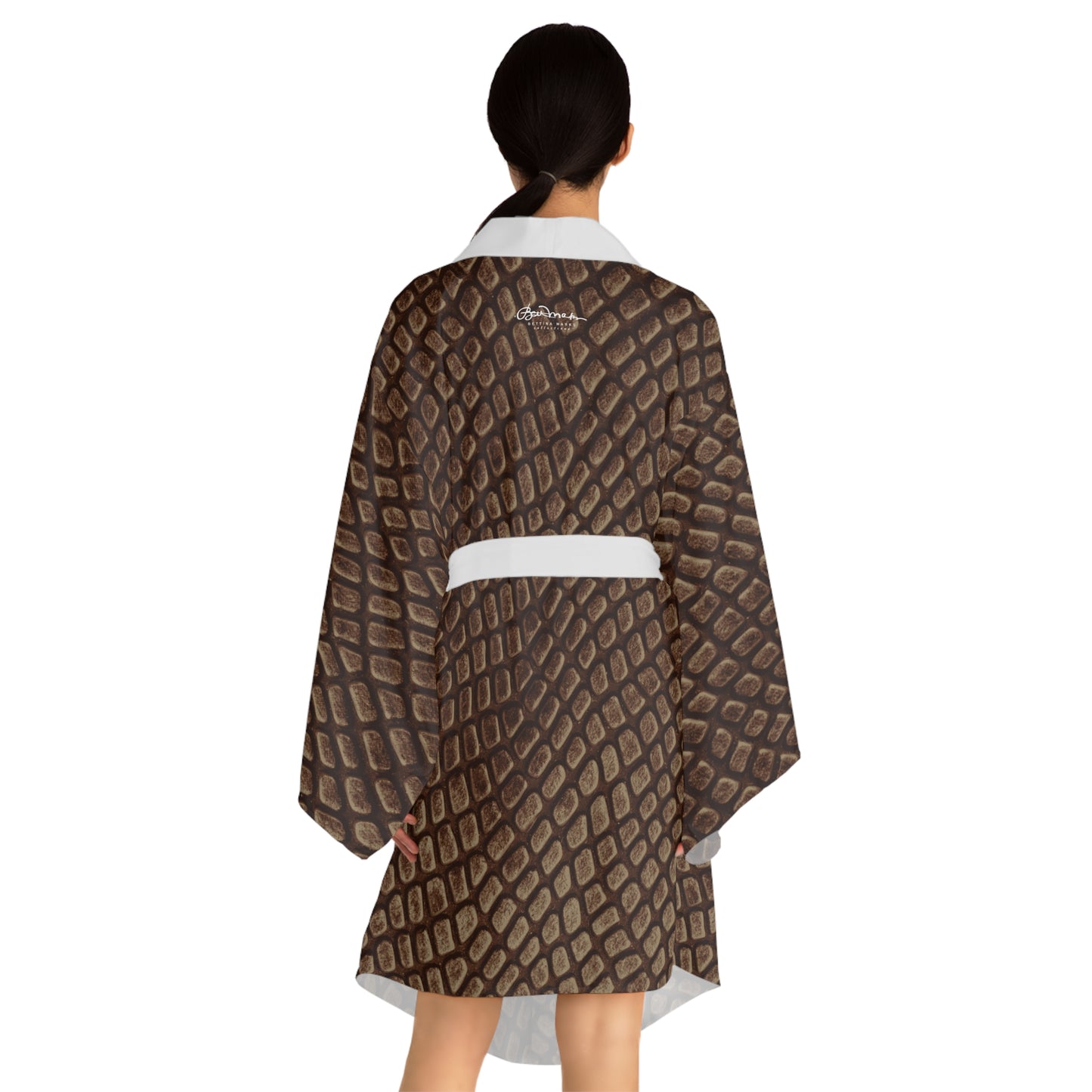 Mocha Crocodile Kimono Robe