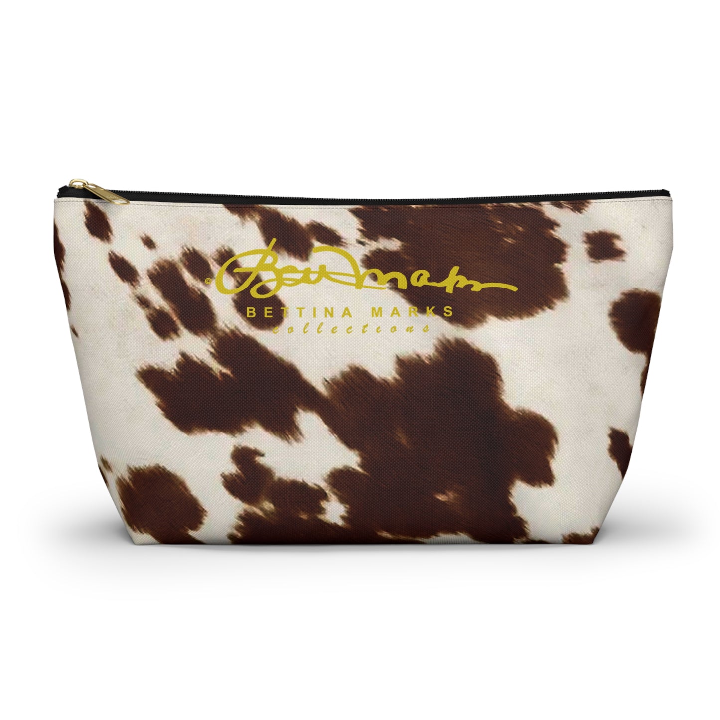 Brown Pony Skin Accessory Pouch w T-bottom