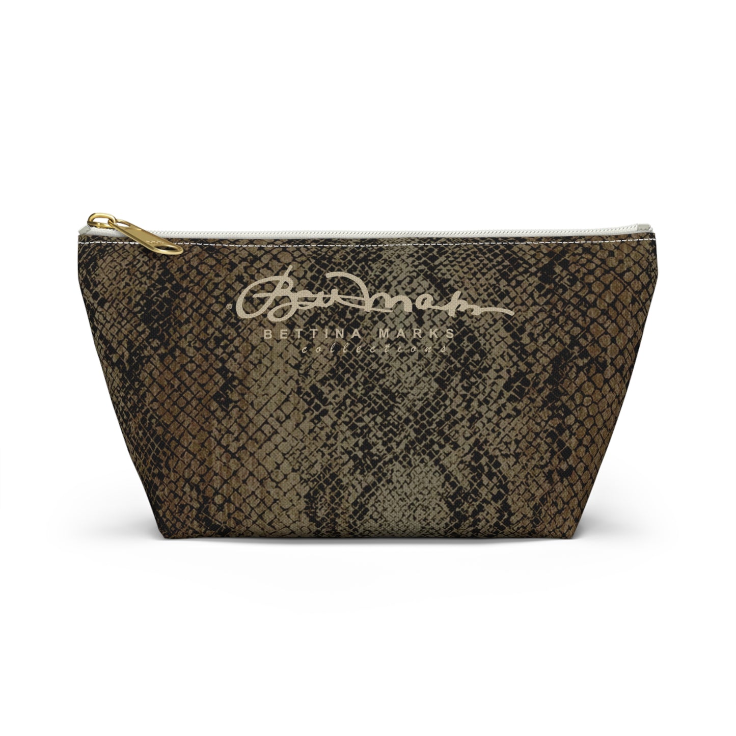 Deep Snake Skin Accessory Pouch w T-bottom