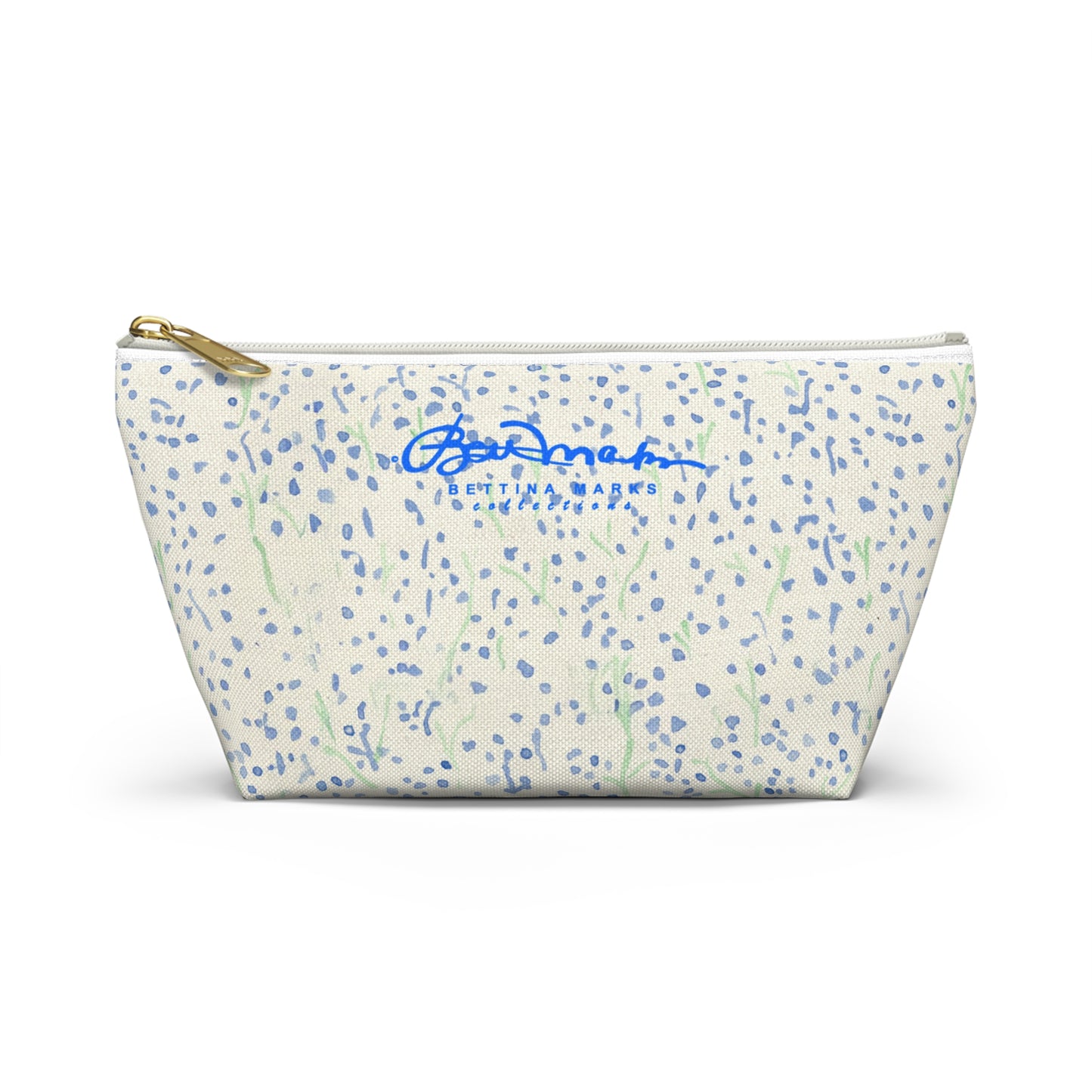 Watercolor Blue Floral Accessory Pouch