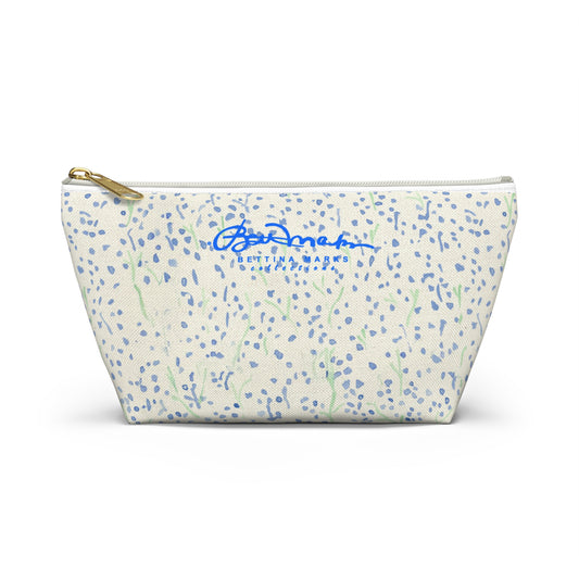 Watercolor Blue Floral Accessory Pouch