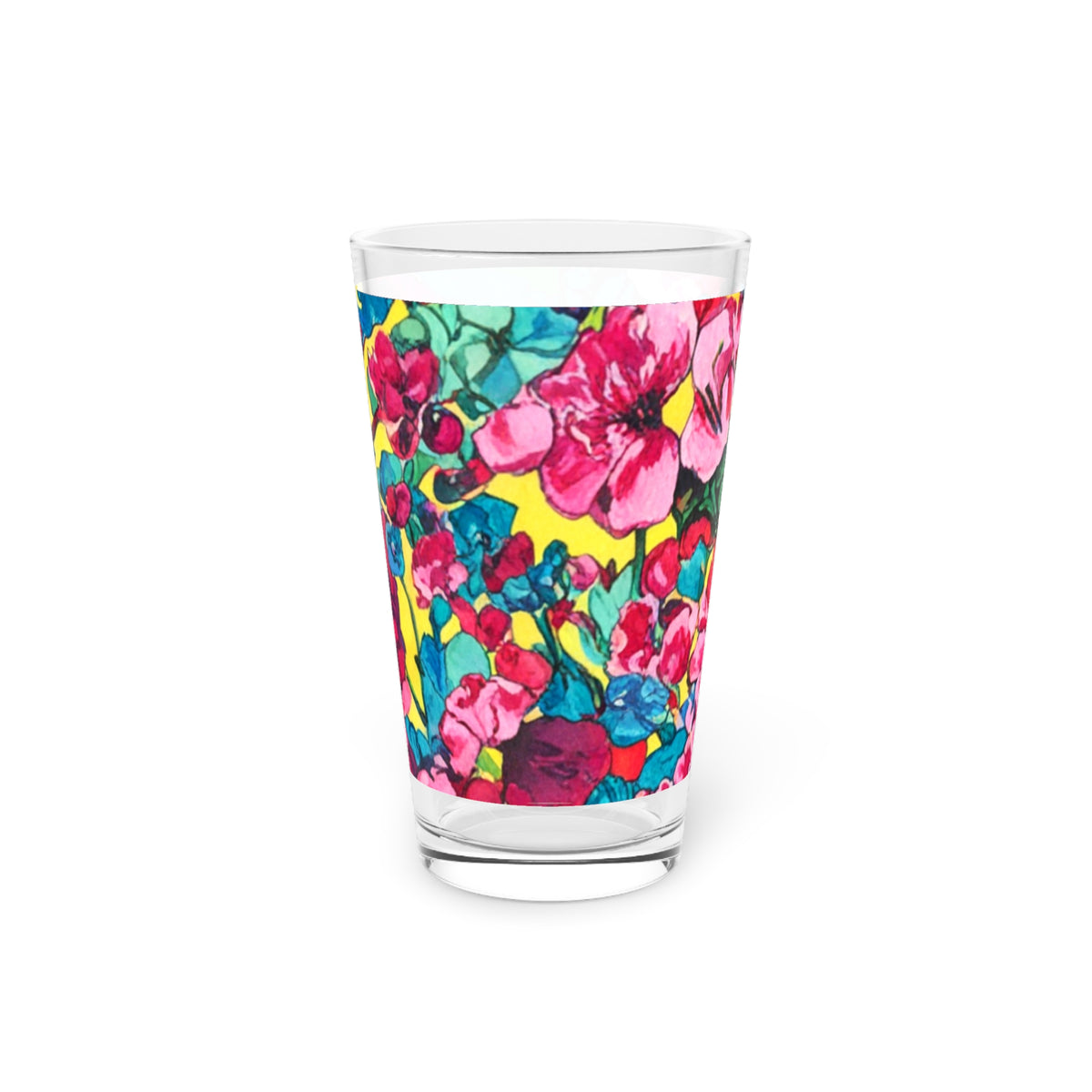 Full Bloom Floral Pint Glass