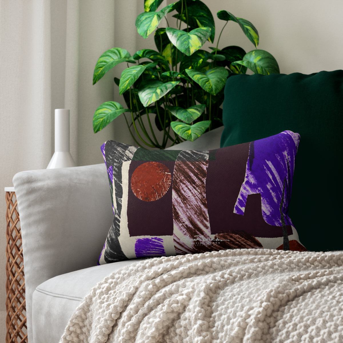Abstract Engineered Pillow