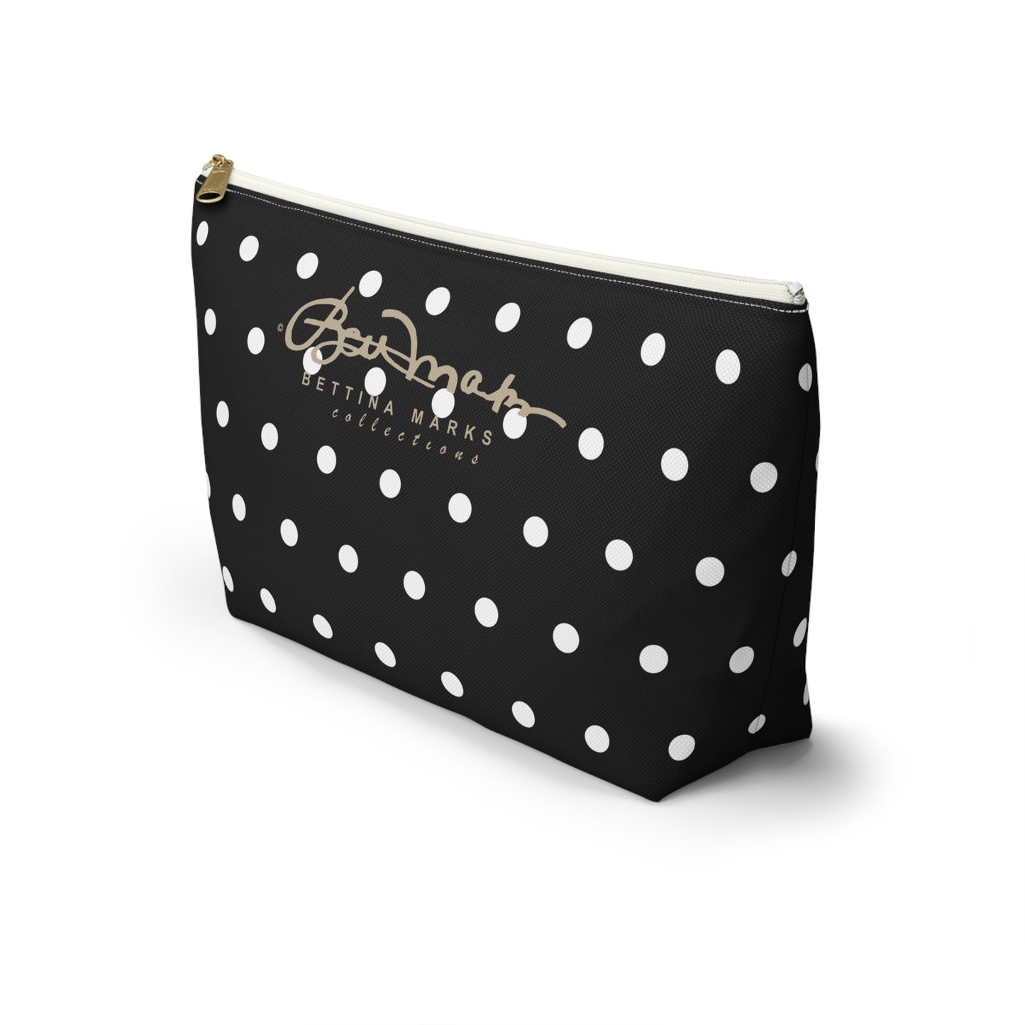 Midnight Polka Dot Accessory Pouch w T-bottom