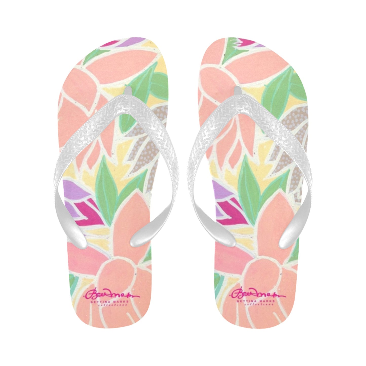Pastel Tulips & Peonies Flip Flops for Men/Women