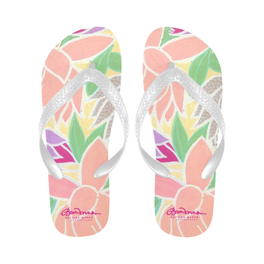 Pastel Tulips & Peonies Flip Flops for Men/Women