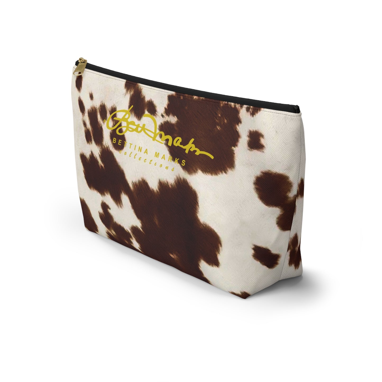 Brown Pony Skin Accessory Pouch w T-bottom