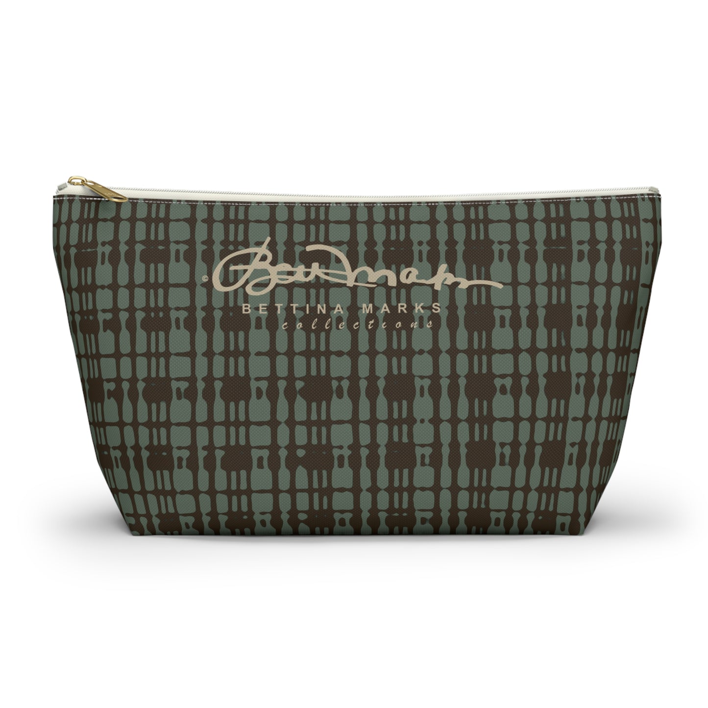 Mint Chocolate Plaid Accessory Pouch w T-bottom