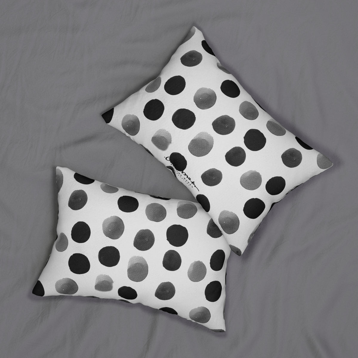 Charcoal Polka Dot Pillow