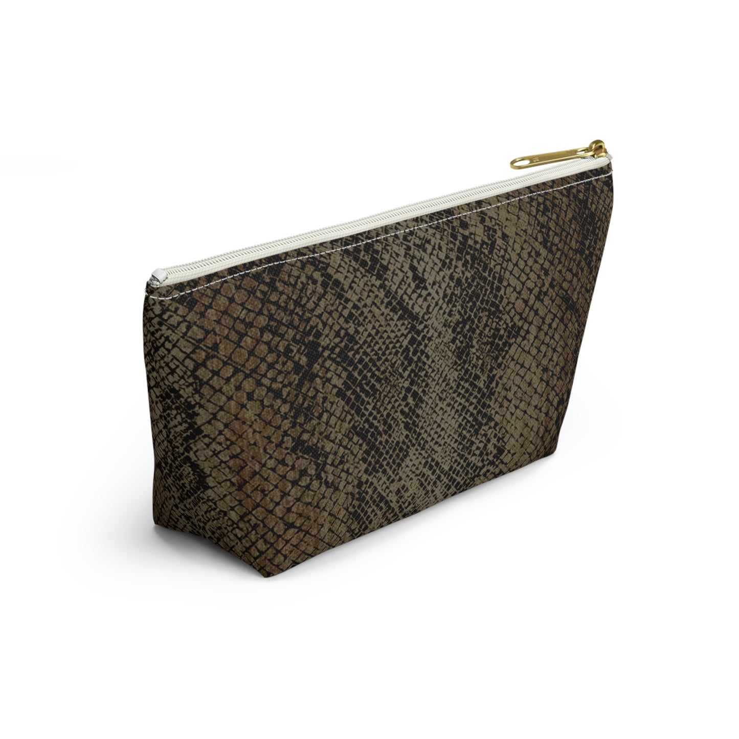 Deep Snake Skin Accessory Pouch w T-bottom
