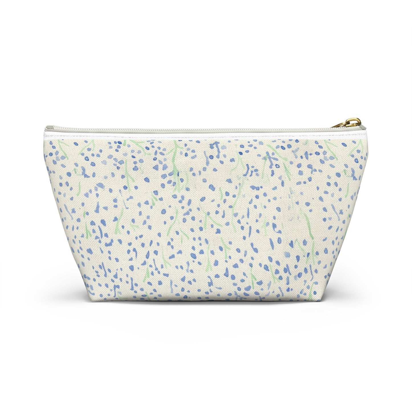 Watercolor Blue Floral Accessory Pouch