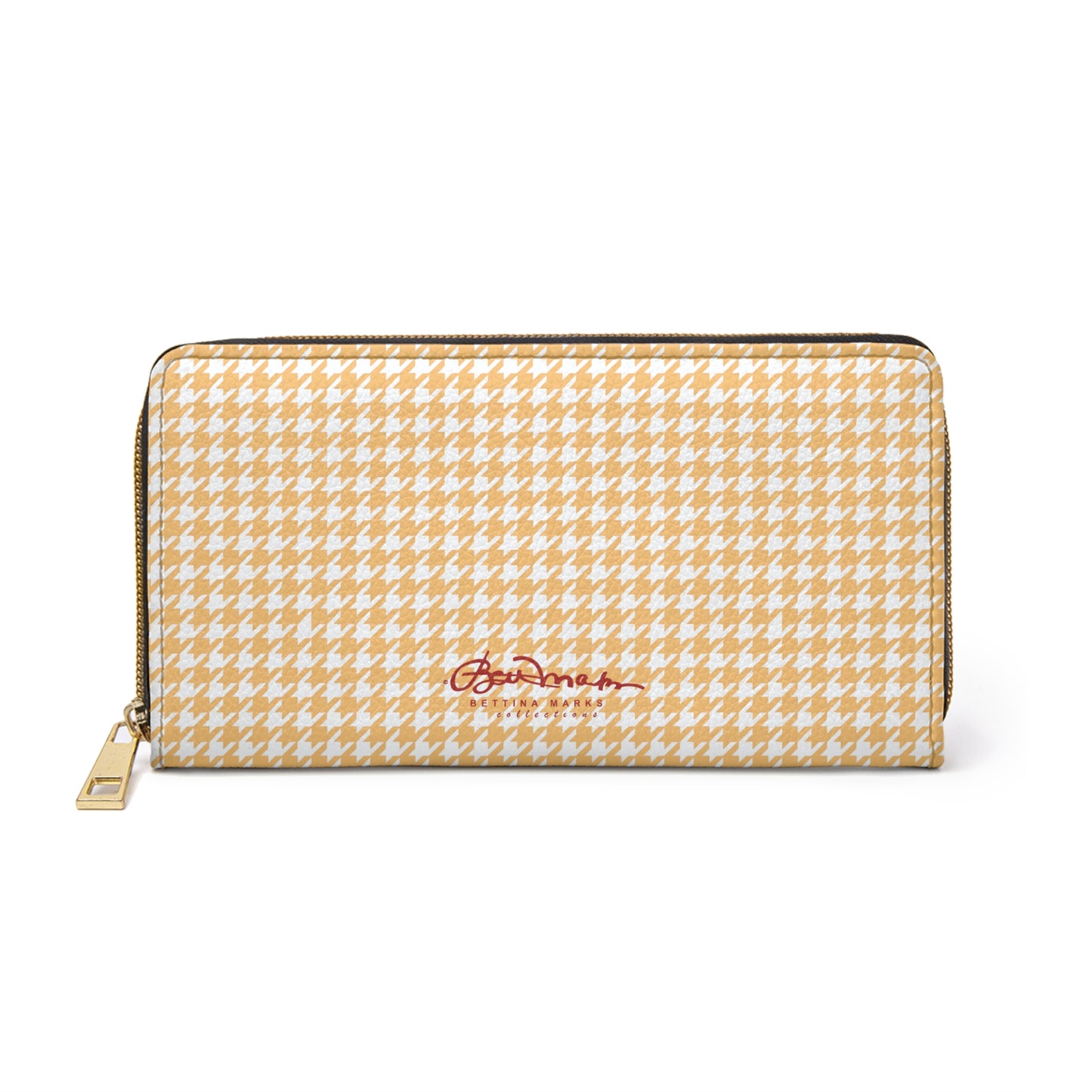 Banana Houndstooth Zipper Wallet