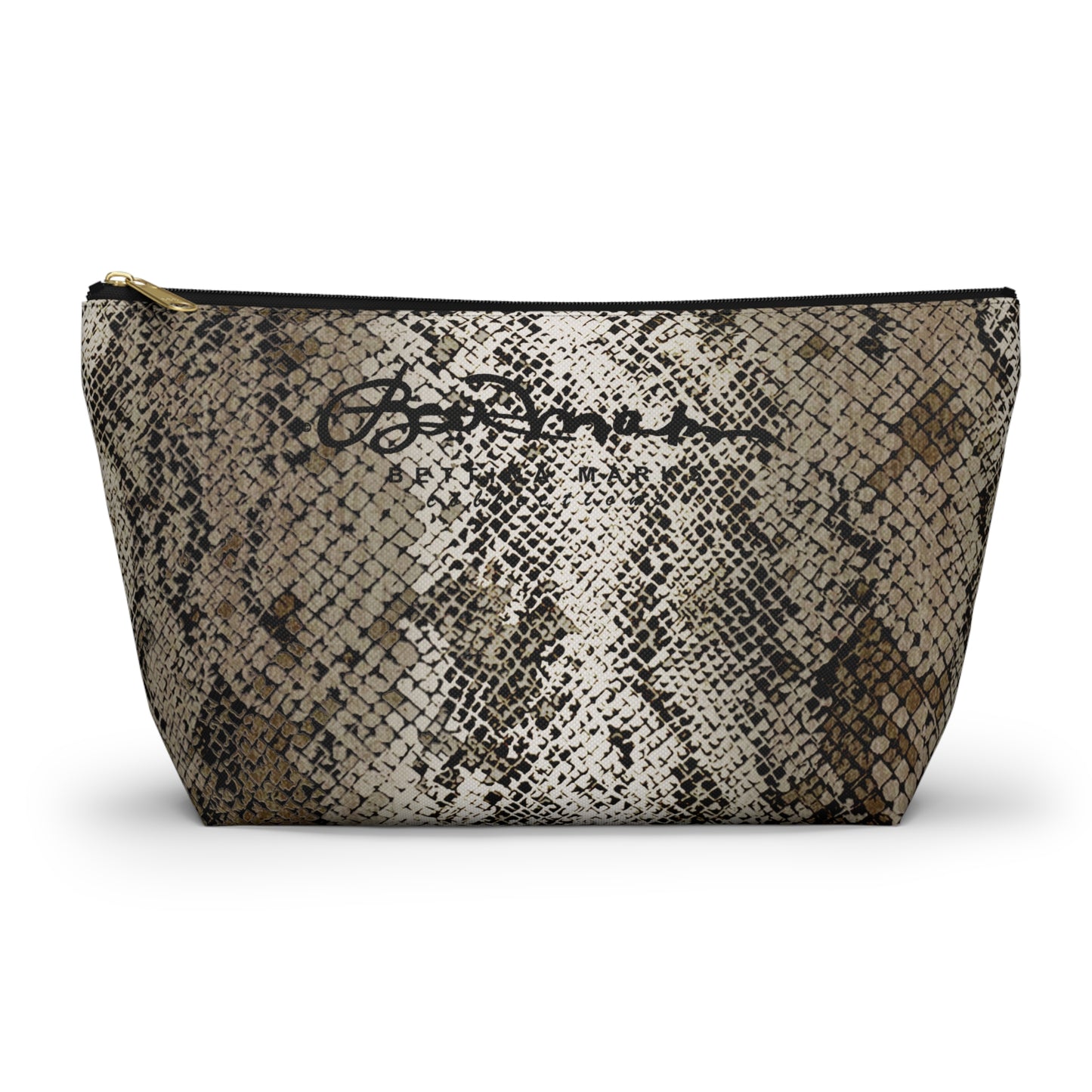 Deep Snake Skin Accessory Pouch w T-bottom