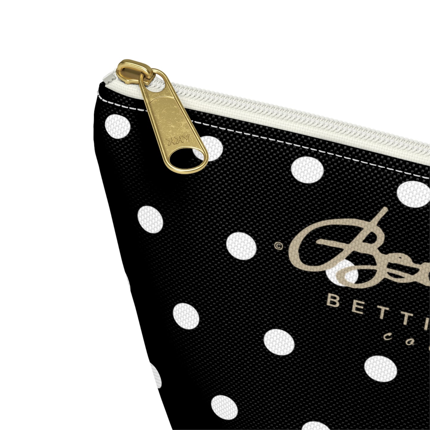 Midnight Polka Dot Accessory Pouch w T-bottom