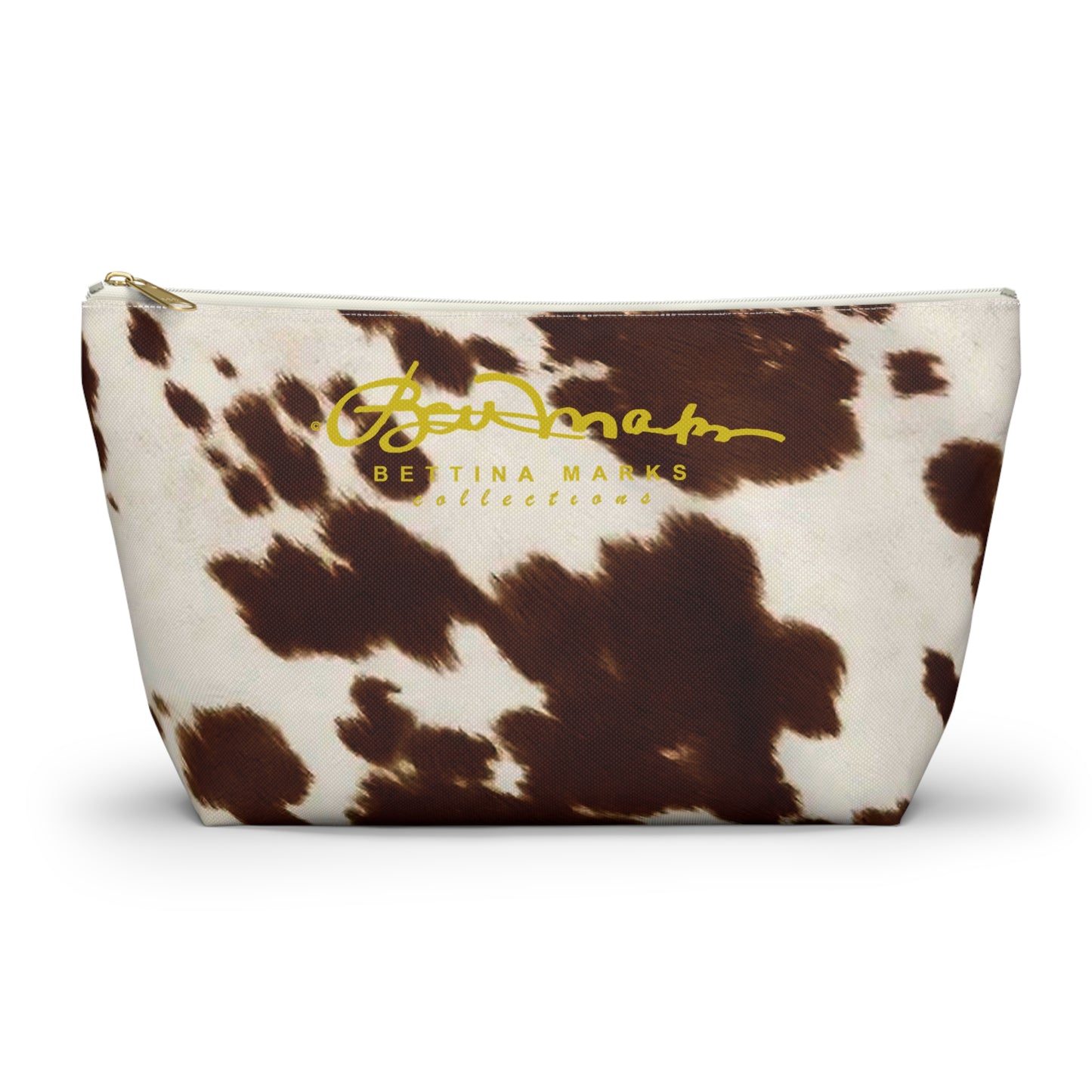 Brown Pony Skin Accessory Pouch w T-bottom
